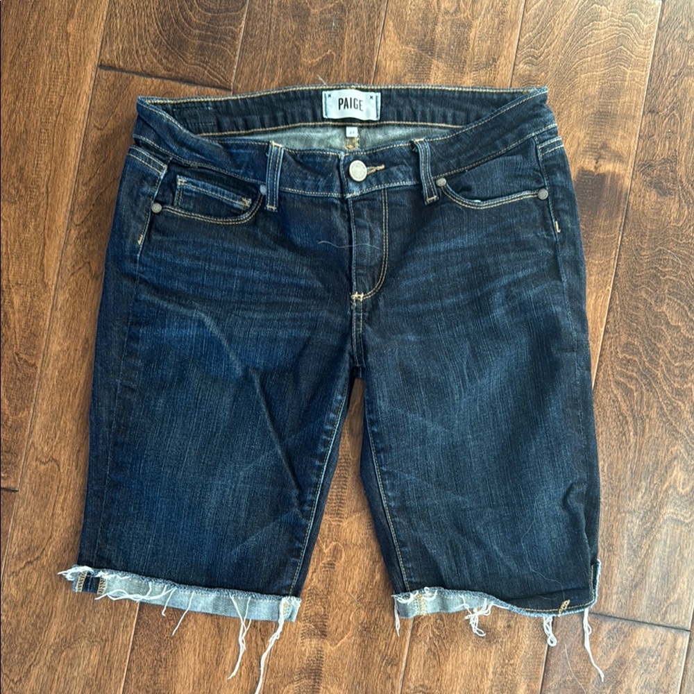 PAIGE Dark Blue Jean Shorts